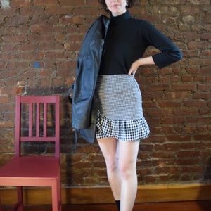 Gingham Skirt with Tie Side
